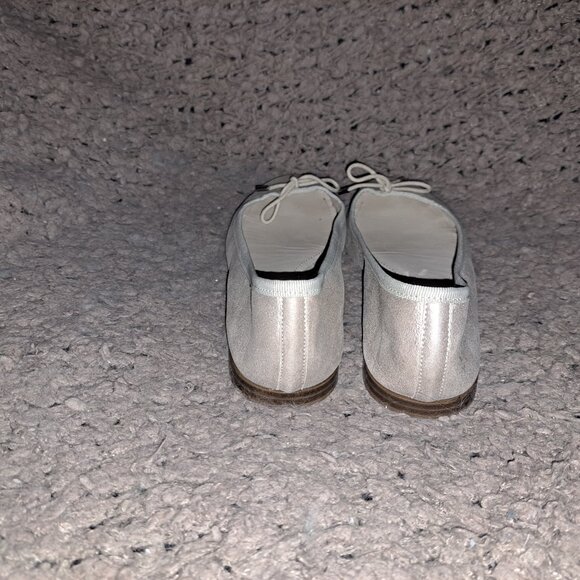 MASSIMO DUTTI-Gold Metallic Brushed Leather Ballet Flats-Sz 38-Excellent - Picture 6 of 8